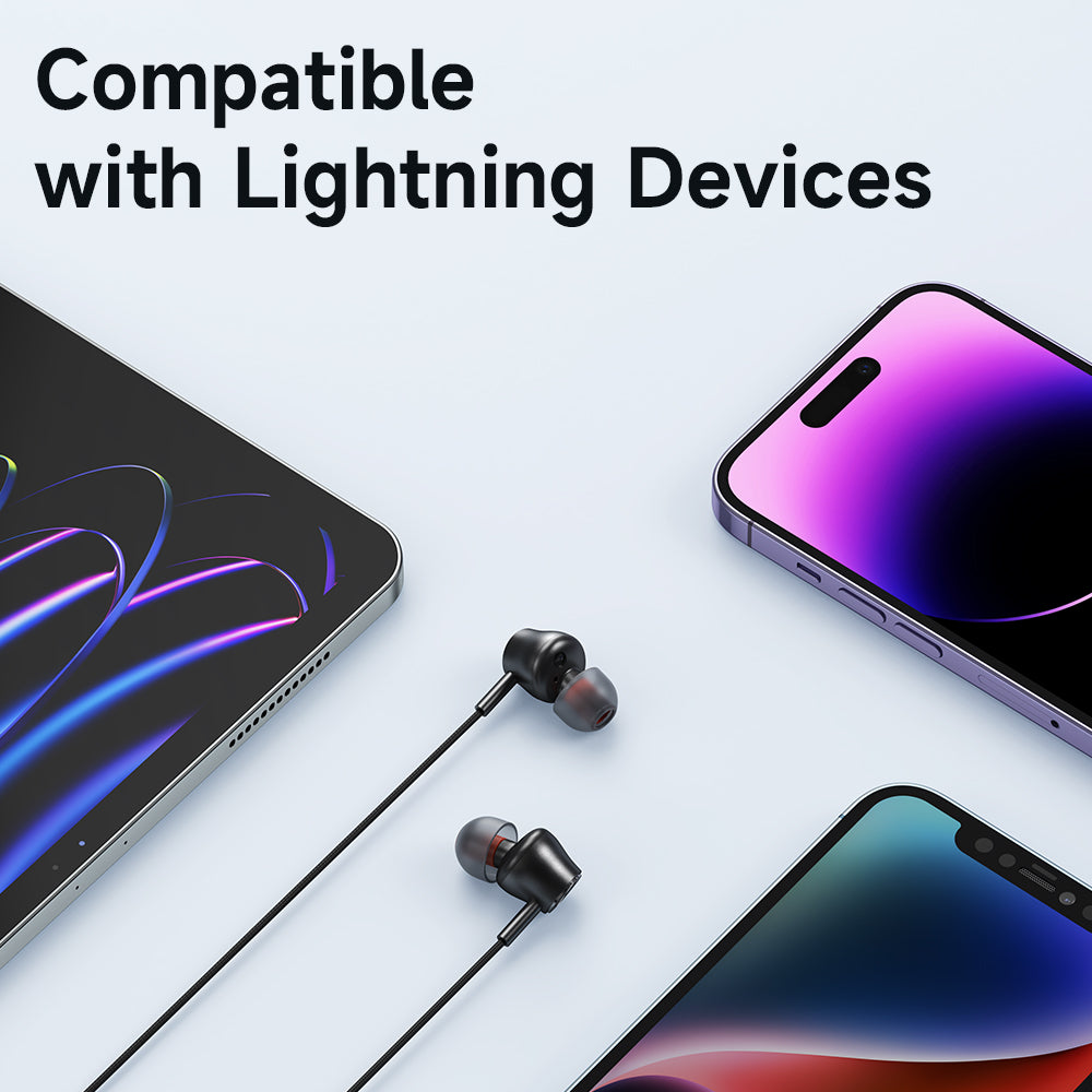 MCDODO HP-3480 MDD HiFi Stereo Sound Wired Earphone Lightning Headphone with Microphone Volume Control - Black MCDODO HP-3480 MDD HiFi Stereo Sound Wired Earphone Lightning Headphone with Microphone Volume Control - Black